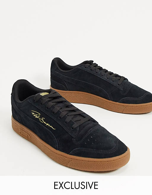 Puma Ralph Sampson gum sole sneakers in black exclusive to ASOS