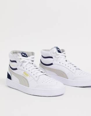 Puma Men's Ralph Sampson Leather High-top Sneakers In White