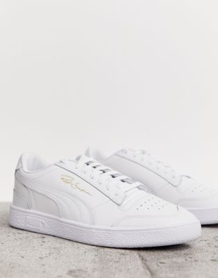 all white low top pumas