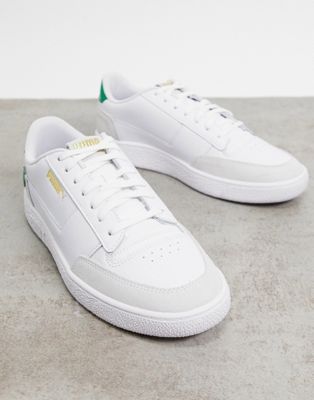 puma white and green sneakers