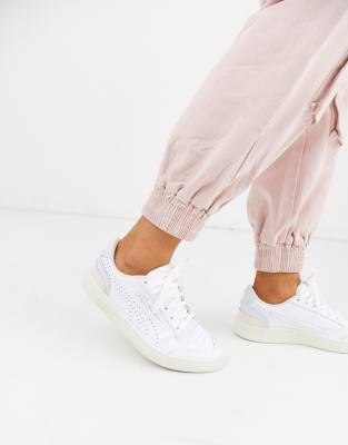 Puma Ralph Sampson perforated leather trainers in pastel-White