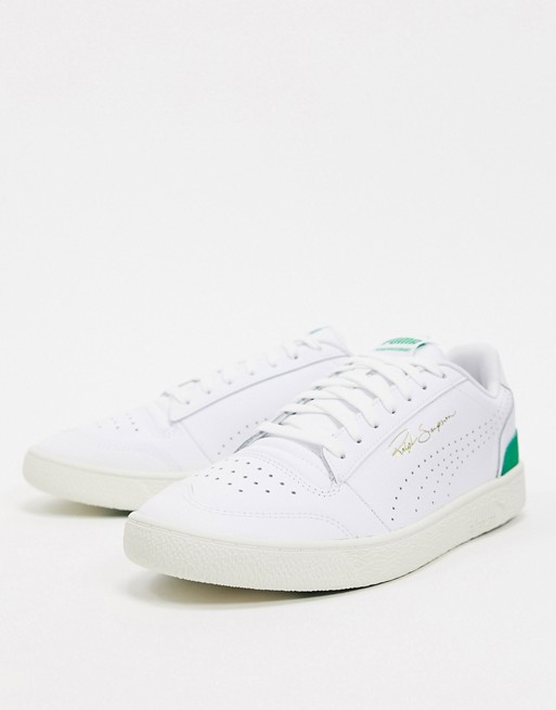 Puma Ralph Sampson Perforated trainers in white & green