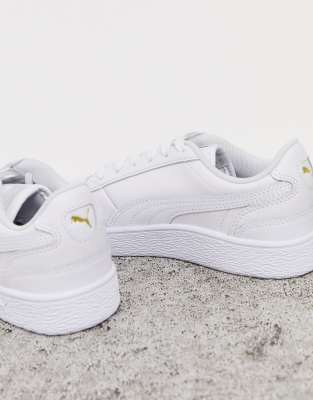 plain white puma trainers
