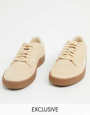 Puma Ralph Sampson Suede Gum Sole Sneakers In Tan Exclusive To Asos-cream In Brown