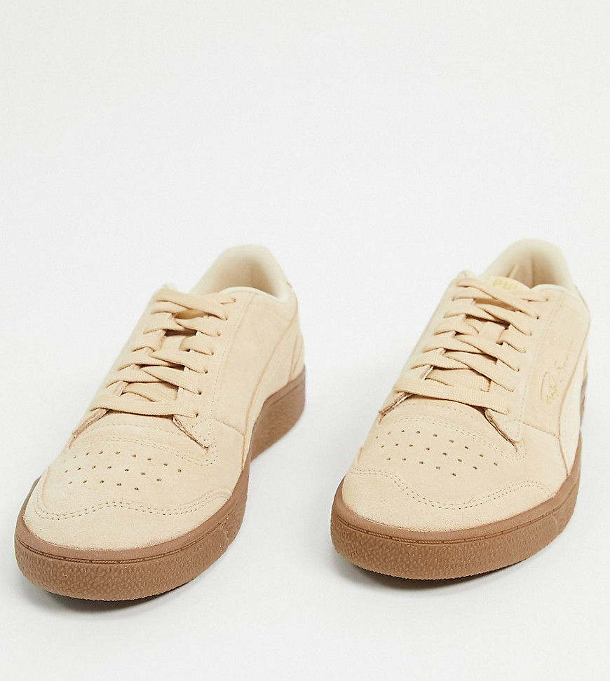 Puma Ralph Sampson Suede Gum Sole Sneakers In Tan Exclusive To Asos-cream In Brown