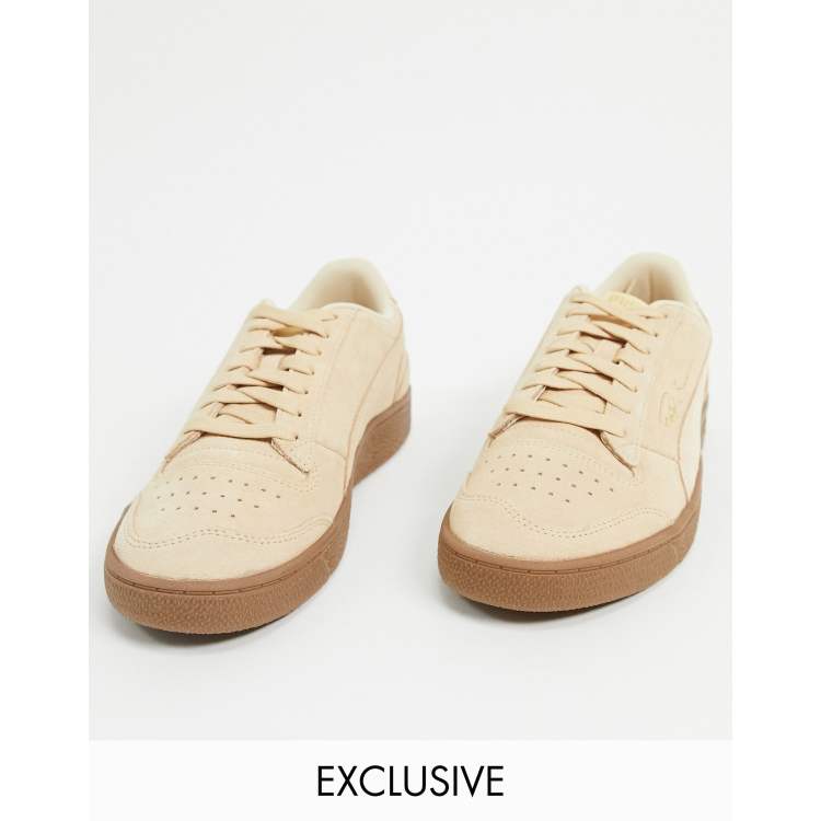 Puma Ralph Sampson suede gum sole sneakers in tan exclusive to ASOS