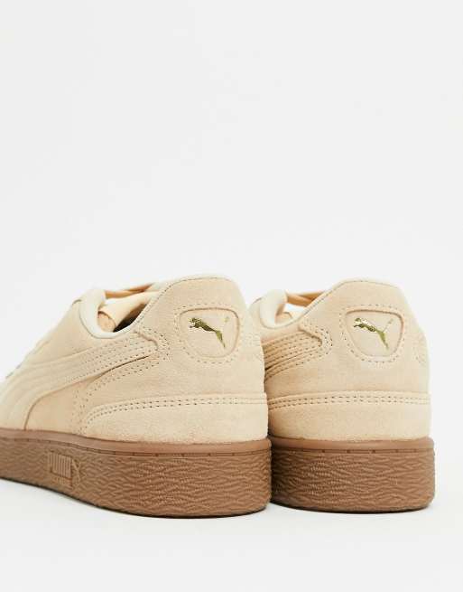 Puma Ralph Sampson suede gum sole sneakers in tan exclusive to ASOS