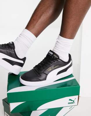 Puma Ralph Sampson trainer in black and white - ASOS Price Checker