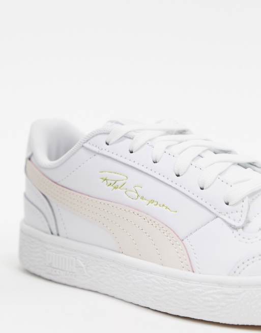 Puma ralph sampson trainers store in white and pink