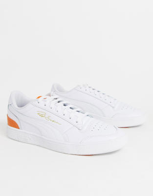 puma orange and white shoes