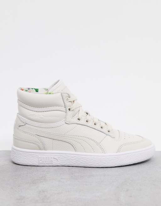 Puma ralph sampson perforated store leather trainers in pastel