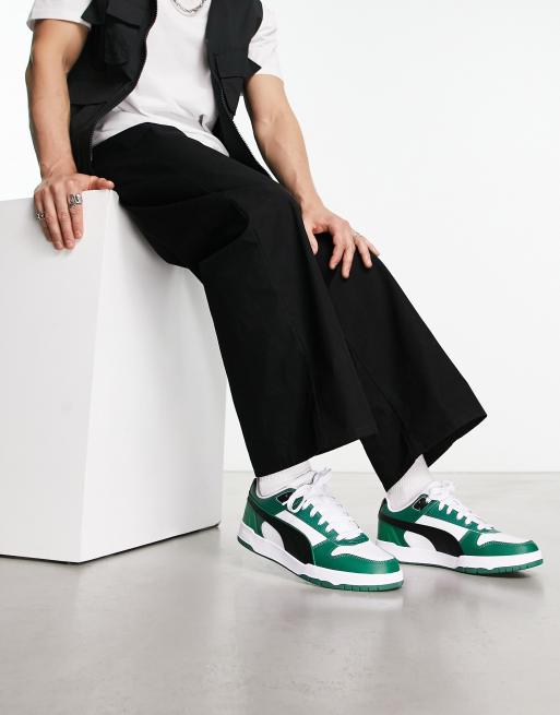 Puma RBD Game Low trainers in white black and green