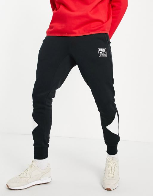 Puma Rebel Block joggers in black