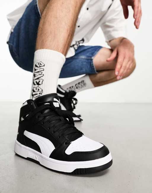 Black and white on sale puma high tops