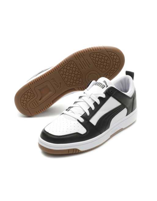 Puma Rebound layup low sneakers black and white | ASOS