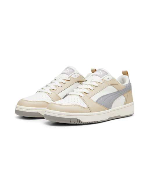puma rebound white grey