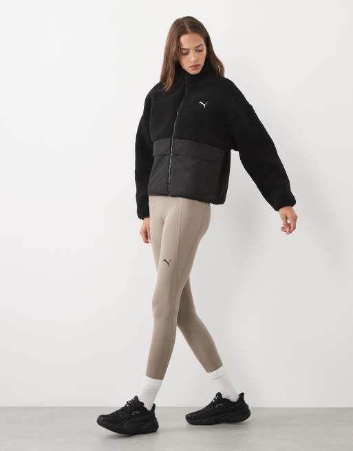 Puma Re:fibre fleece relaxed jacket in black, 2 of 4