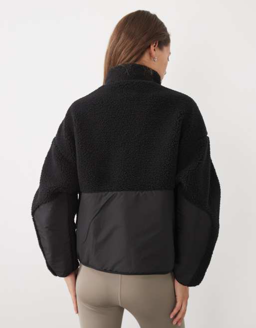 Puma Re:fibre fleece relaxed jacket in black, 4 of 4