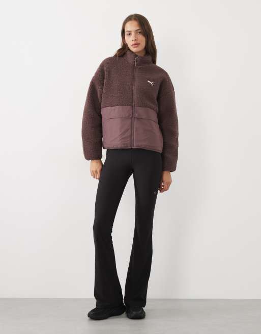 Puma Re:fibre fleece relaxed jacket in brown, 2 of 4