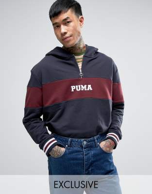 Puma Retro Pullover Hoodie In Navy 