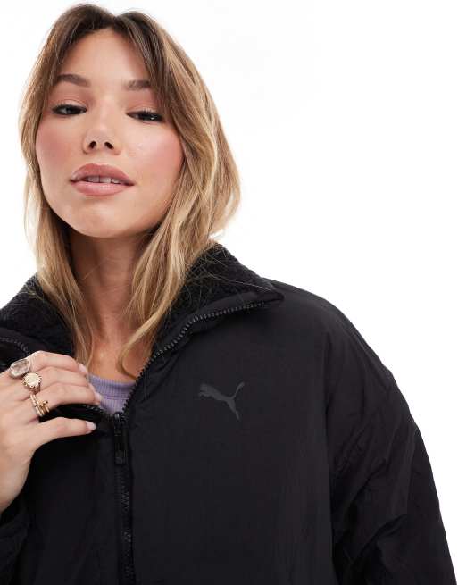 Puma Reversible sherpa jacket in puma black