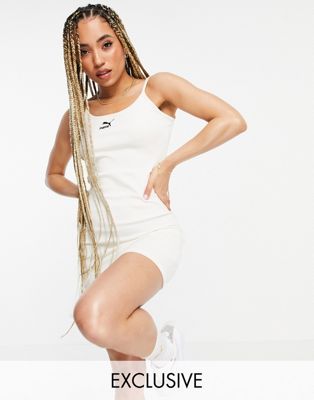 Puma ribbed cami dress in white - exclusive to asos