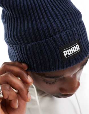 Puma Puma ribbed classic cuff beanie in navy-Blue
