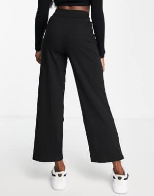 elastic high waist wide leg pants