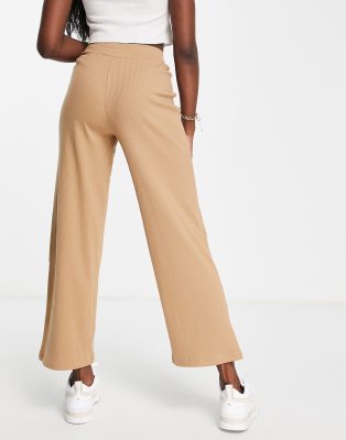 tan high waisted wide leg pants