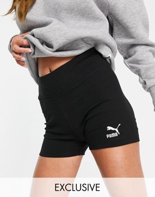 Puma ribbed legging shorts in black - ASOS Price Checker