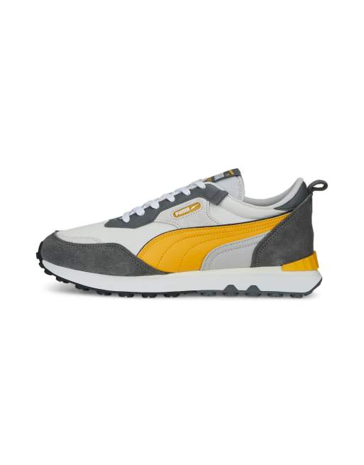 Puma Rider Future Vintage trainers in grey and yellow ASOS