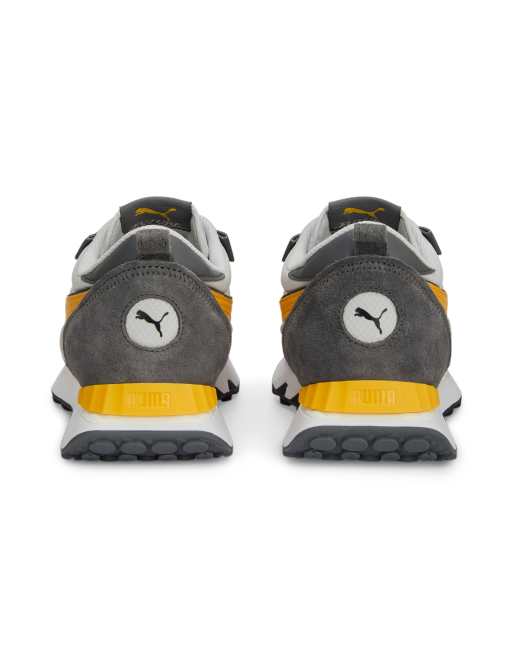 Grey and yellow puma shoes on sale