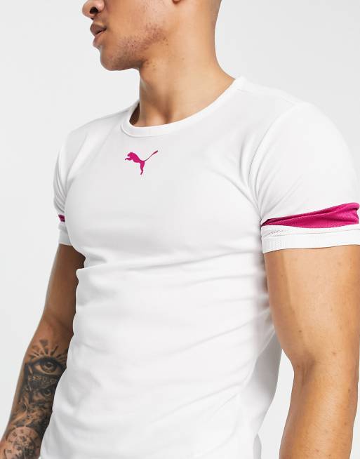 Pink and white store puma shirt