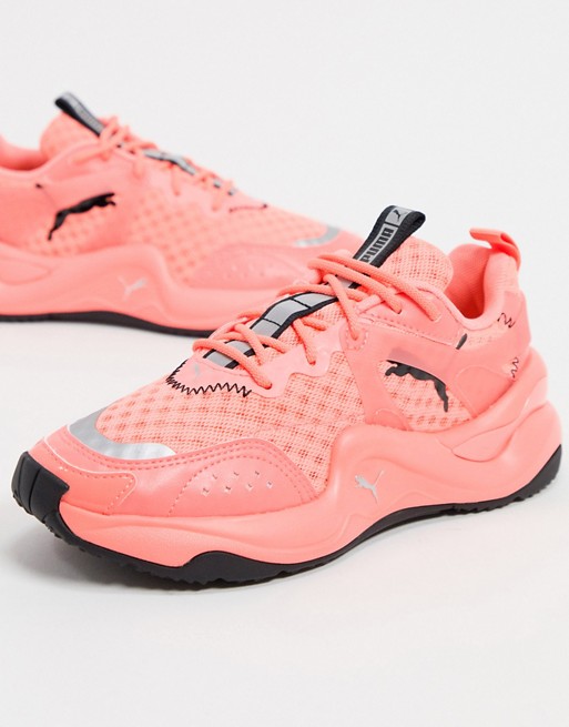 Puma Rise Glow Trainers neon pink