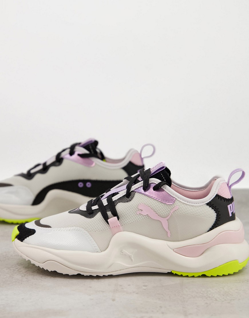 PUMA Rise sneakers in white and pink