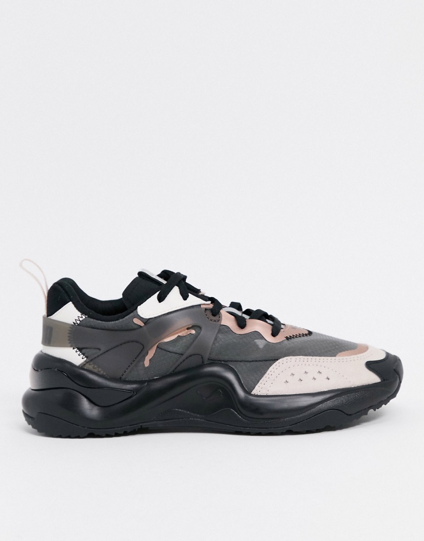 Puma - Rise - Sneakers in zwart en roze
