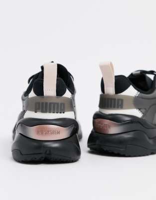 puma rise trainers in black
