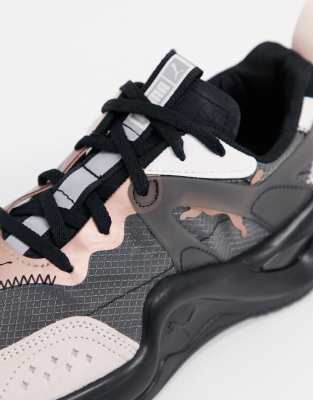 puma rise trainers in black