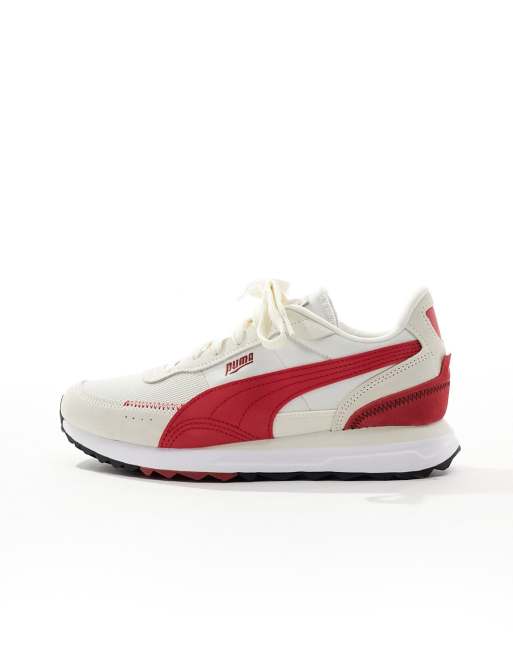 PUMA Road Rider sneakers in cream and red | ASOS