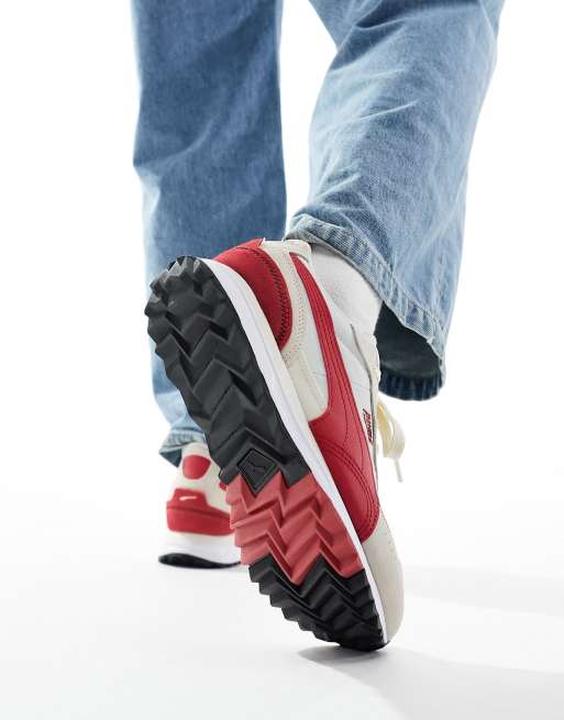 Puma Athletic Shoes‎ in Cream and Red PUMA Road Rider sneakers in cream and red | ASOS main image 3