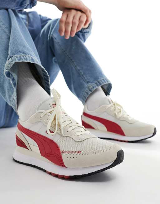 Puma Athletic Shoes‎ in Cream and Red PUMA Road Rider sneakers in cream and red | ASOS main image 2