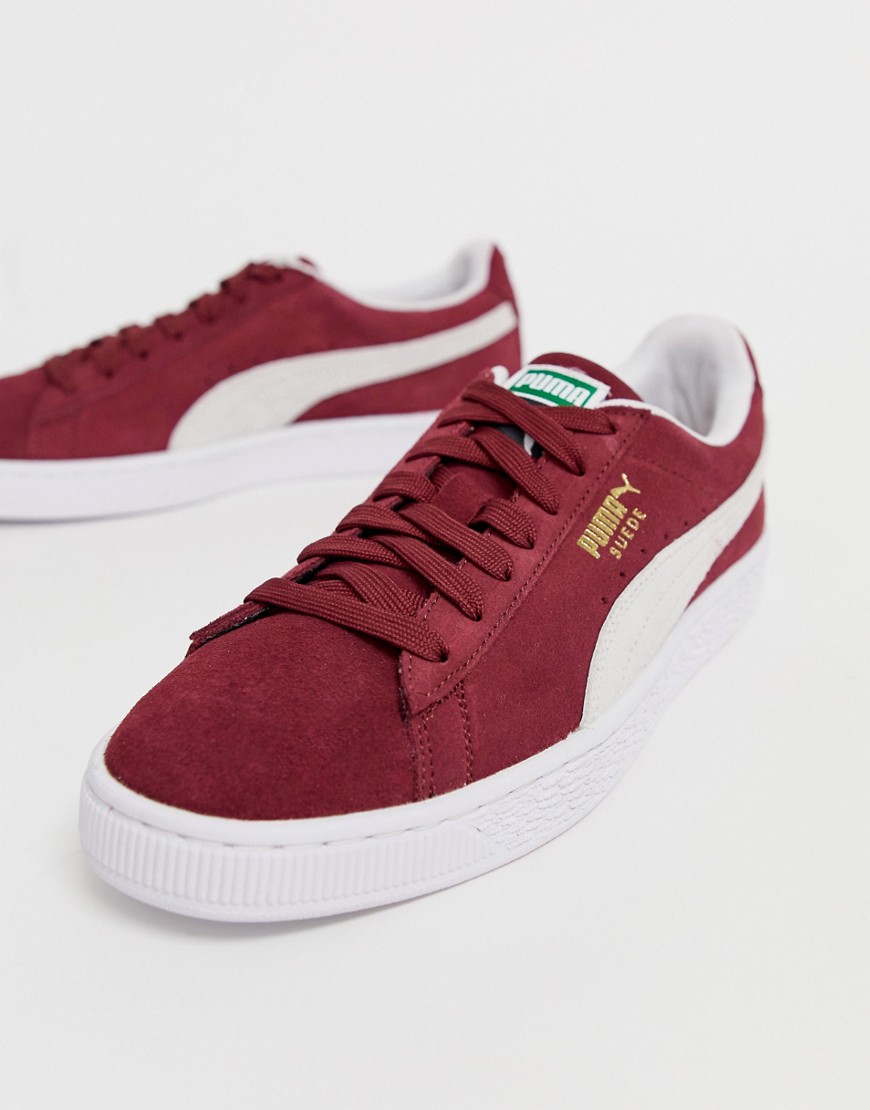 Puma – Röda klassiska sneakers i mocka