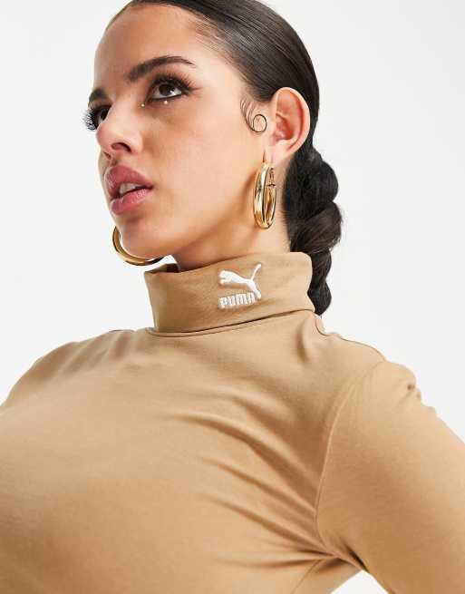Puma roll neck long sleeve top in light brown - exclusive to ASOS, 3 of 4
