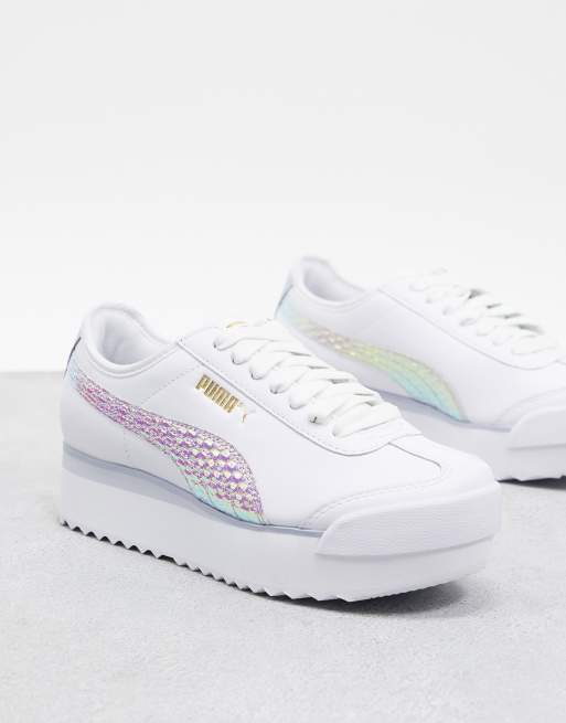 Puma roma sale metallic sneakers