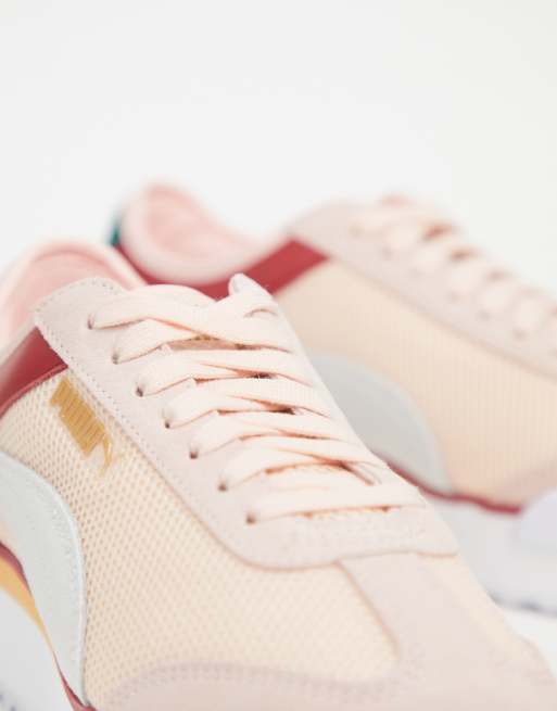 Puma Roma Amor Platform Colourblock Trainers in Pink ASOS