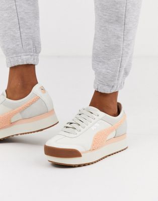 puma white and pink trainers