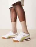 [Puma] PUMA Roma sneakers in white with green 43 WHITE