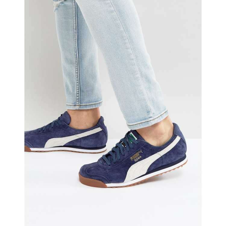 Puma roma sales blue suede