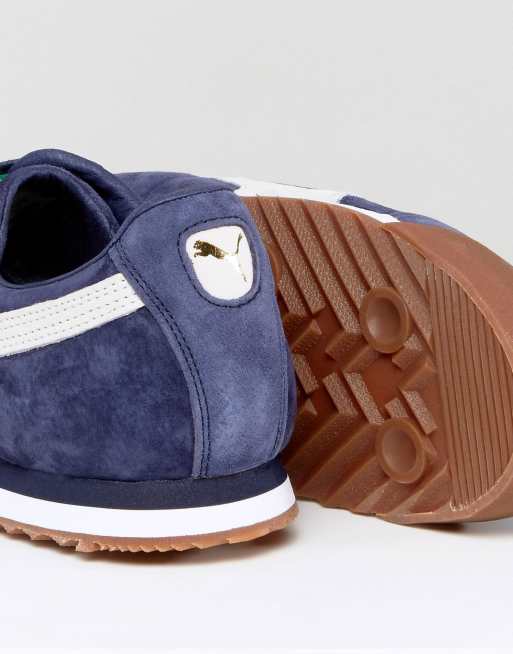 Puma roma hotsell navy yellow suede