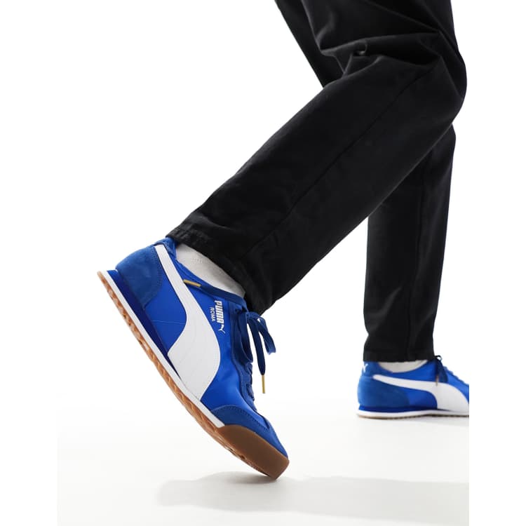 Puma Roma trainers in blue and white ASOS